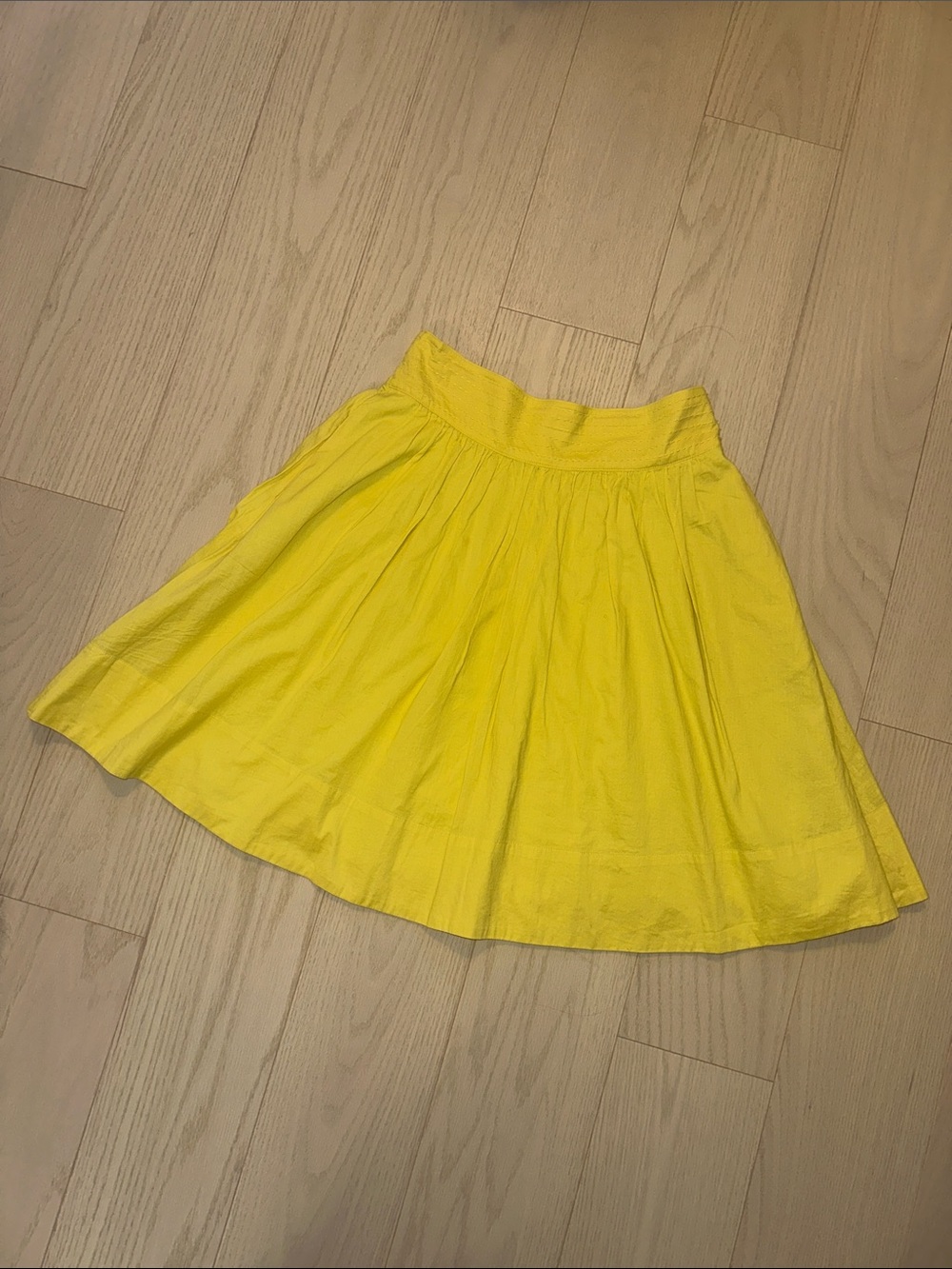 Bright Yellow Circle Skirt with Gathered elastic Waist